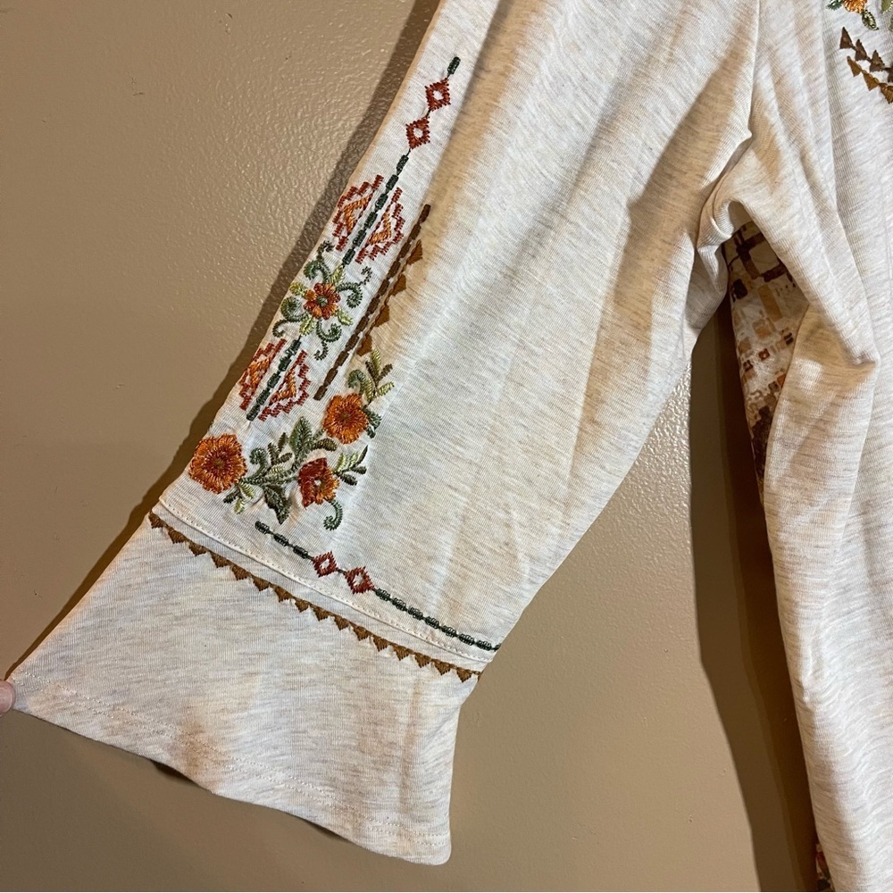 Alfred Dunner Cream Embroidered Women's Blouse Large new with tags - Picture 5 of 9